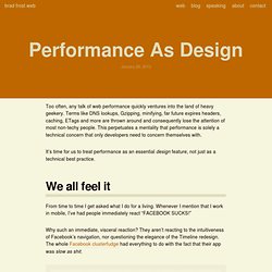Performance As Design