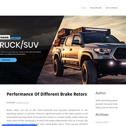 Performance Of Different Brake Rotors