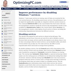 Improve performance by disabling Windows 7-services