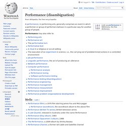 Performance (disambiguation) - Wikipedia