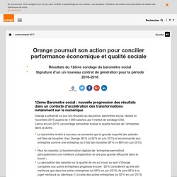 Orange poursuit son action pour concilier performance économique et qualité sociale - orange.com