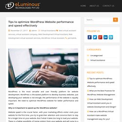 Tips to optimize WordPress Website performance and speed effectively - eLuminous VA Blog