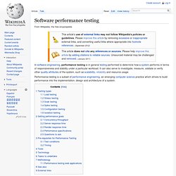 Software performance testing