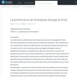 La performance de l'entreprise (Orange et Free) - Rapport de Stage - 2633 Mots