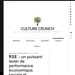 RSE : un puissant levier de performance économique, sociale et environnementale - CULTURE CRUNCH