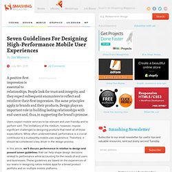 Seven Guidelines For Designing High-Performance Mobile User Experiences - Smashing Magazine