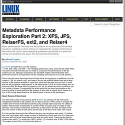 Metadata Performance Exploration Part 2: XFS, JFS, ReiserFS, ext