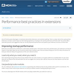 Performance best practices in extensions - Extensions