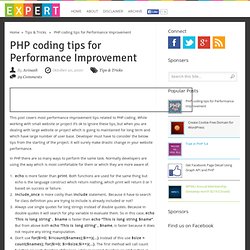 PHP coding tips for Performance Improvement