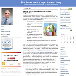 The Performance Improvement Blog