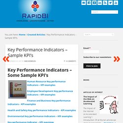 Key Performance Indicators - Sample KPI's