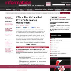KPIs – The Metrics that Drive Performance Management