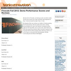 Finovate Fall 2012: Demo Performance Scores and Reviews