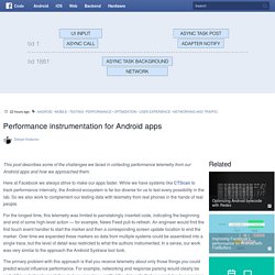 Performance instrumentation for Android apps