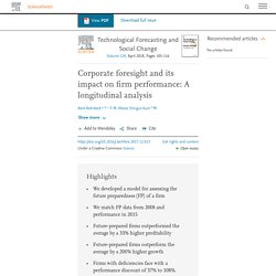 Corporate foresight and its impact on firm performance: A longitudinal analysis