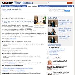 Performance Management: Definition for the Human Resources Glossary