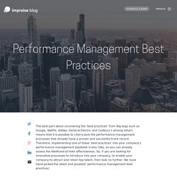 Performance Management Best Practices — Impraise Blog - Employee performance management, reviews and 360 feedback