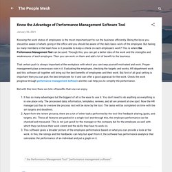 Know the Advantage of Performance Management Software Tool