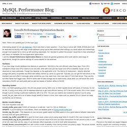 Innodb Performance Optimization Basics