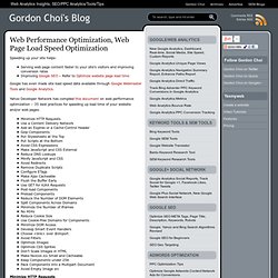 Web Performance Optimization, Web Page Load Speed Optimization