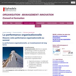 La performance organisationnelle, facteurs clés - Eiphedeïx conseil & formation