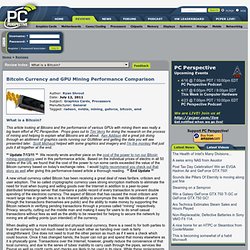 Bitcoin Currency and GPU Mining Performance Comparison