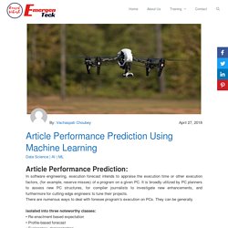 Article Performance Prediction Using Machine Learning