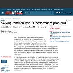 Solving common Java EE performance problems