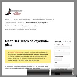 Our Performance Psychologists - Meet The Condor Performance Team