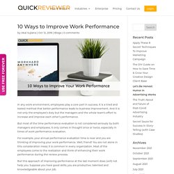 10 Ways to Improve Work Performance - QuickReviewer