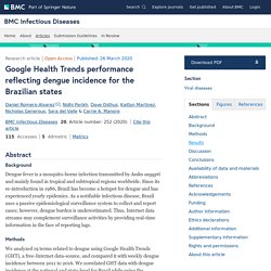 BMC INFECT DIS 26/03/20 Google Health Trends performance reflecting dengue incidence for the Brazilian states