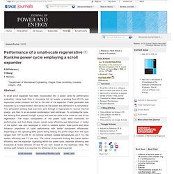 Performance of a small-scale regenerative Rankine power cycle employing a scroll expander