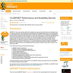 10 ASP.NET Performance and Scalability Secrets. Free source code
