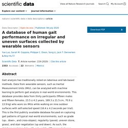 A database of human gait performance on irregular and uneven surfaces collected by wearable sensors