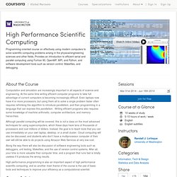 (no sessions) High Performance Scientific Computing