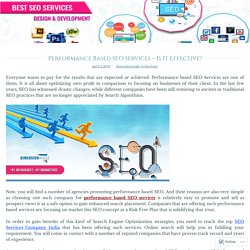 Performance Based SEO Services – Is It Effective?