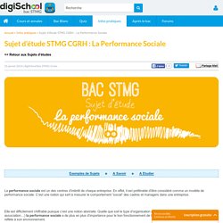 Sujet d'étude CGRH - La performance sociale - Bac STG