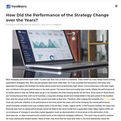 How Did the Performance of the Strategy Change over the Years?