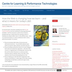 How the Web is changing how we learn – and what it means for today’s L&D