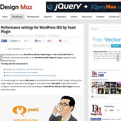Performance settings for WordPress SEO by Yoast Plugin
