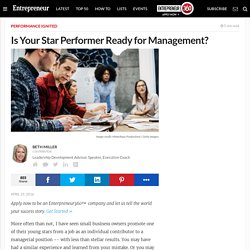 Is Your Star Performer Ready for Management?