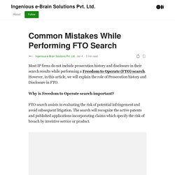 Common Mistakes While Performing FTO Search