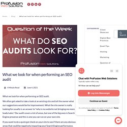 What we look for when performing an SEO audit - ProFusion Web Solutions