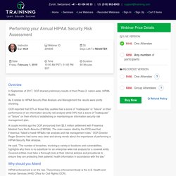 Performing your Annual HIPAA Security Risk Assessment