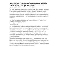 Pericardium Diseases Market Revenue, Growth Rates, and Industry Challenges  – Telegraph