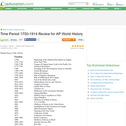 Time Period 1750-1914 Review for AP World History