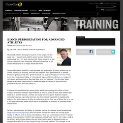 Block Periodization for Advanced Athletes