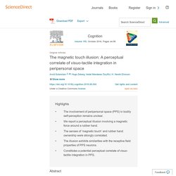 The magnetic touch illusion: A perceptual correlate of visuo-tactile integration in peripersonal space - ScienceDirect
