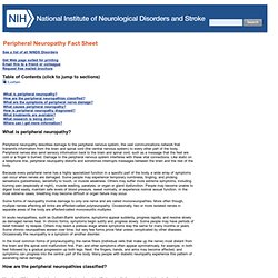 Peripheral Neuropathy Fact Sheet: National Institute of Neurolog