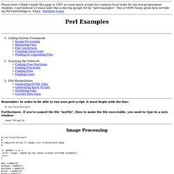 Perl Examples